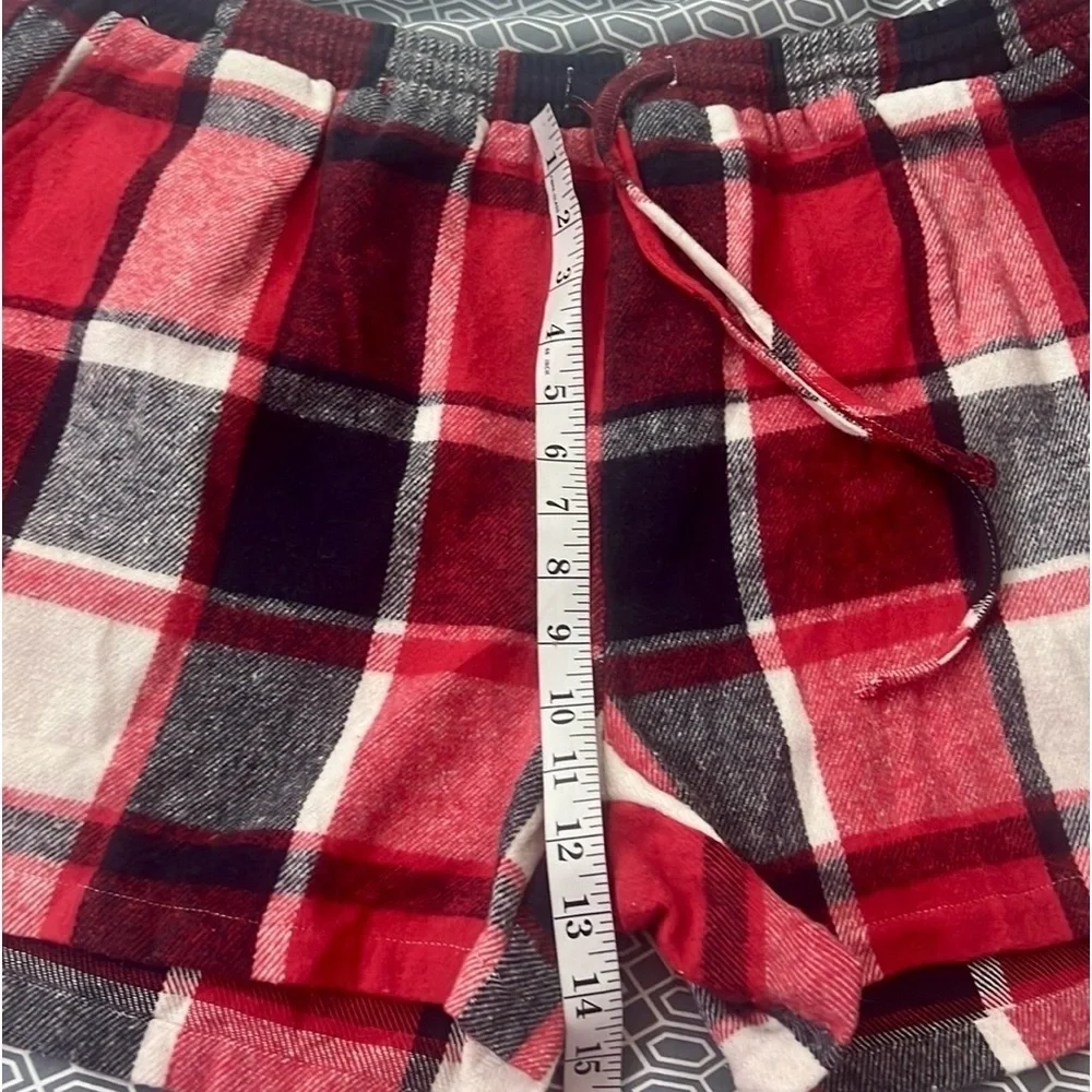 NWT Ekouaer,Buffalo Plaid Flannel Pajama Set,Drawstring Shorts,Button-Up Top,XXL
